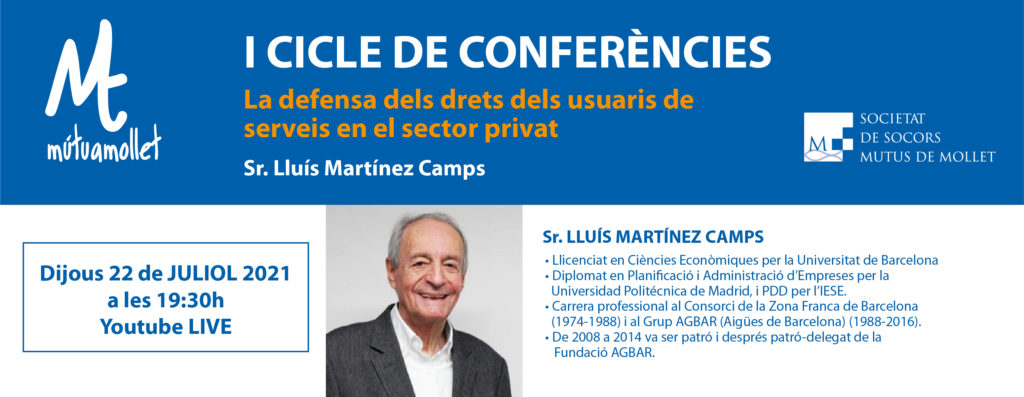 Cicle de conferències de Mútua Mollet amb Sr. Lluís Martínez Camps