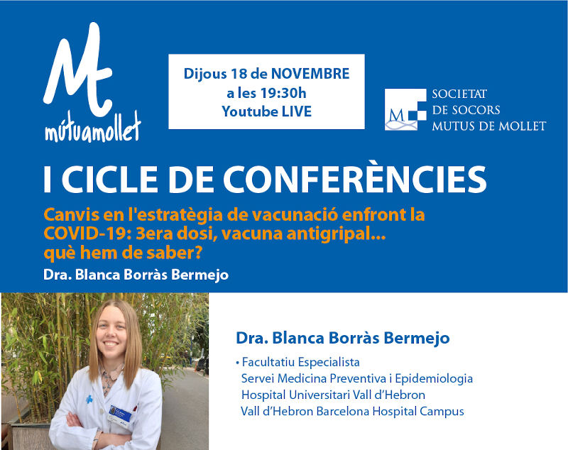 Conferència de Mútua Mollet sobre la 3a dosi del COVID-19
